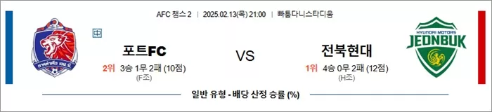 2월 13일 AFC 챔스 2 포트FC vs 전북현대