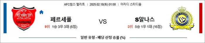 2월 18일 AFC챔스 엘리트 페르세폴 vs S알나스