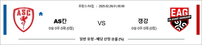 2월 26일 프랑FA컵 AS칸 vs 갱강